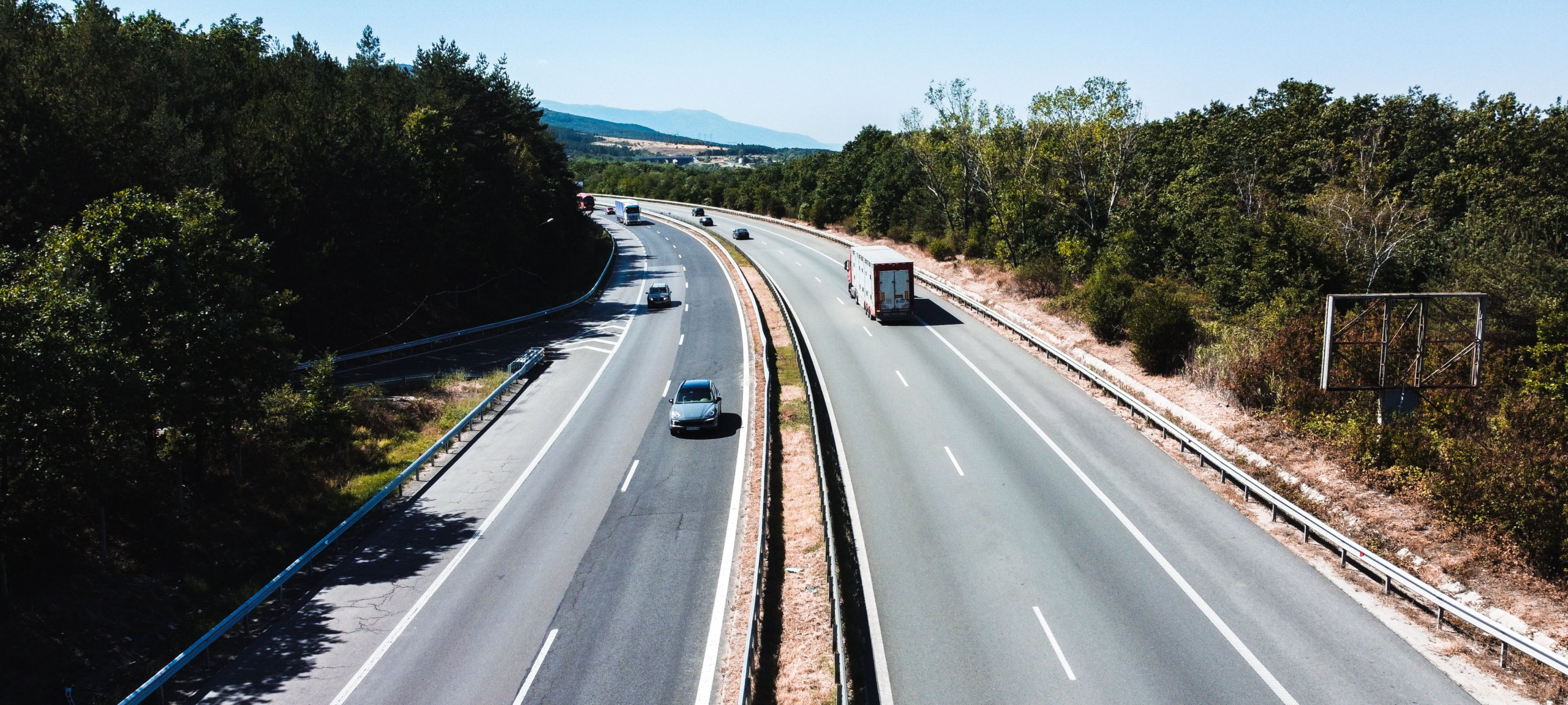 Дрон изображение магистрала тракия пътна помощ фотон ею